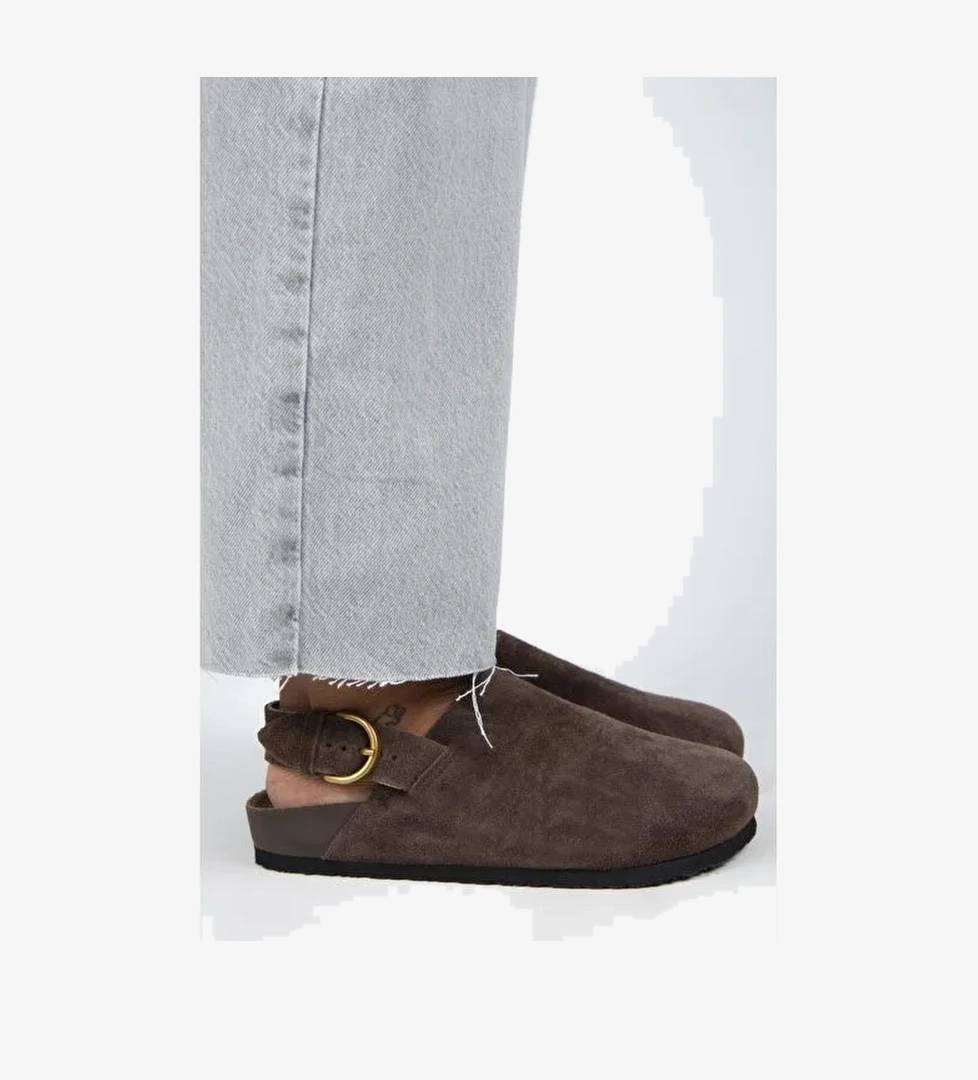 Manijero Antonella Kadın Deri Hakiki Deri Arkadan Kemerli Sabo Kahve Sandalet - Görsel 1