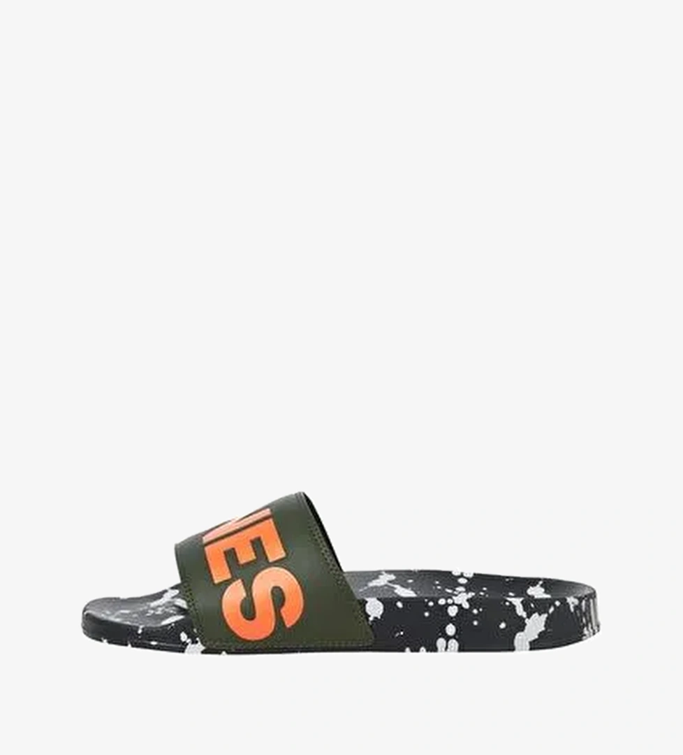 Jack & Jones Erkek Jfwhyde Splatter Slider Yeşil Terlik - 12270975 - Görsel 1