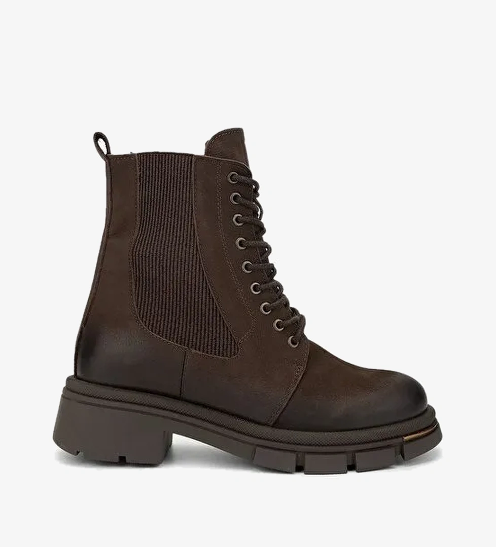 Valmenti Kadın Hakiki Deri Kahverengi Nubuk Casual Bot - Görsel 1