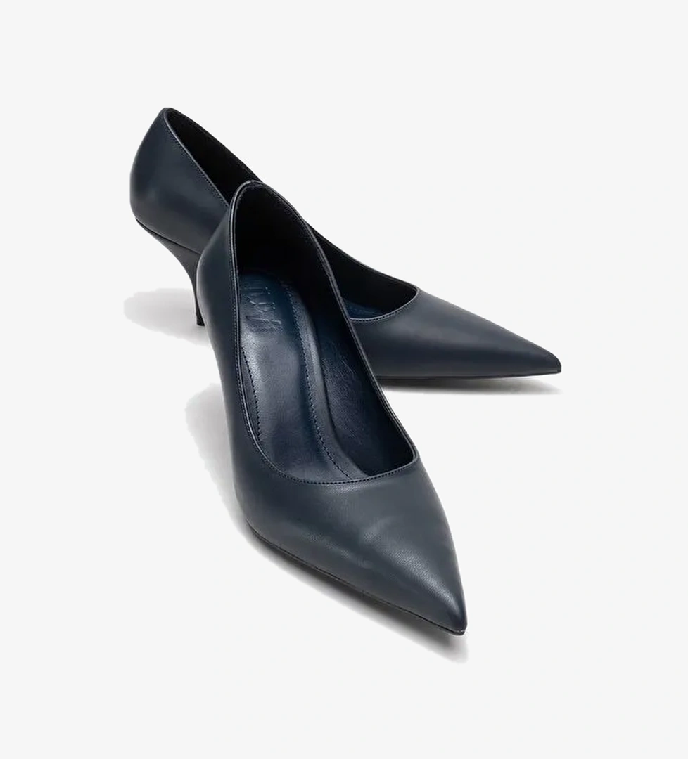 MARCUS Lacivert Cilt Kadın Topuklu Ayakkabı - Görsel 1