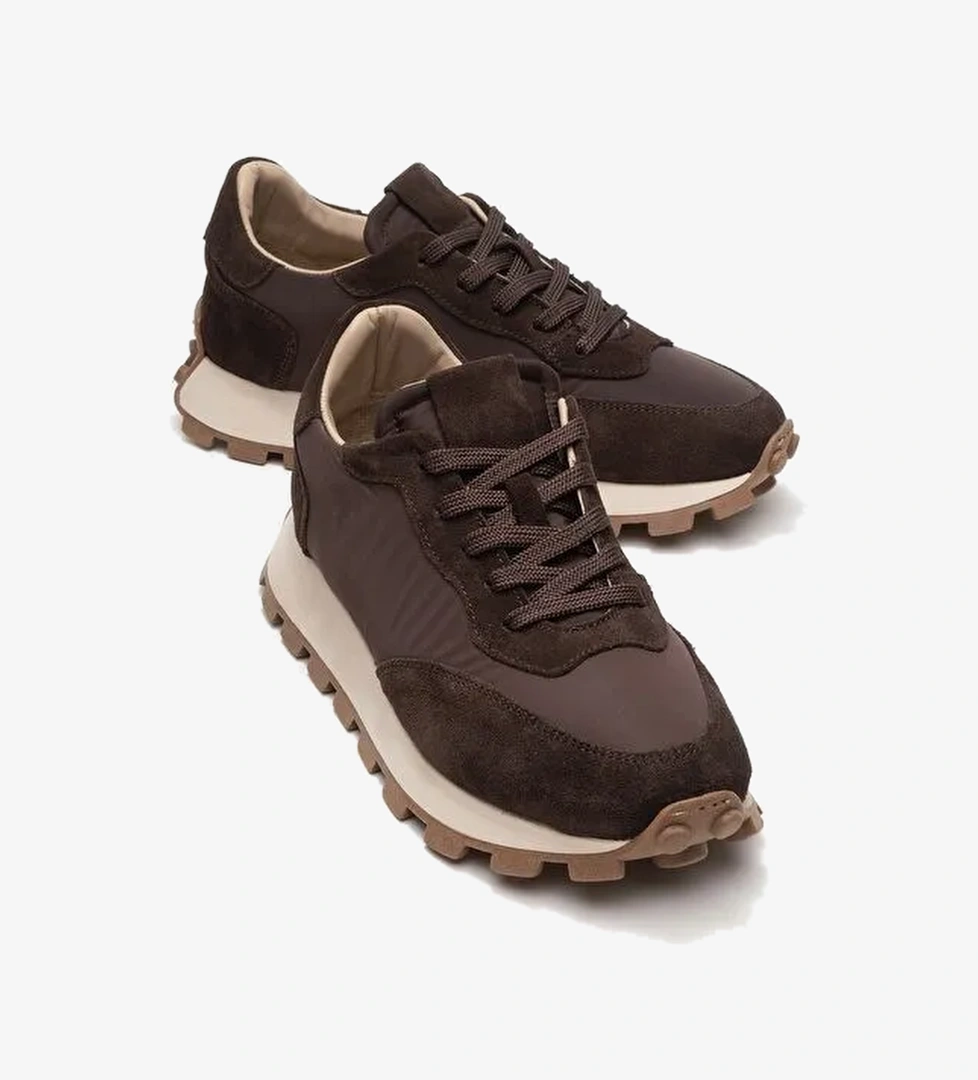 AMANDA Kahverengi Hakiki Deri Kadın Spor Ayakkabı - Görsel 1