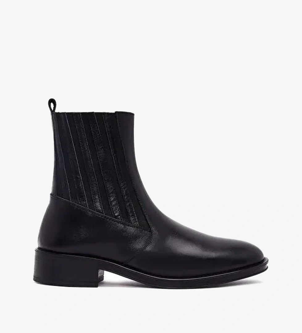 Kadın Siyah Deri Chelsea Bot 25WFD510918 - Görsel 1
