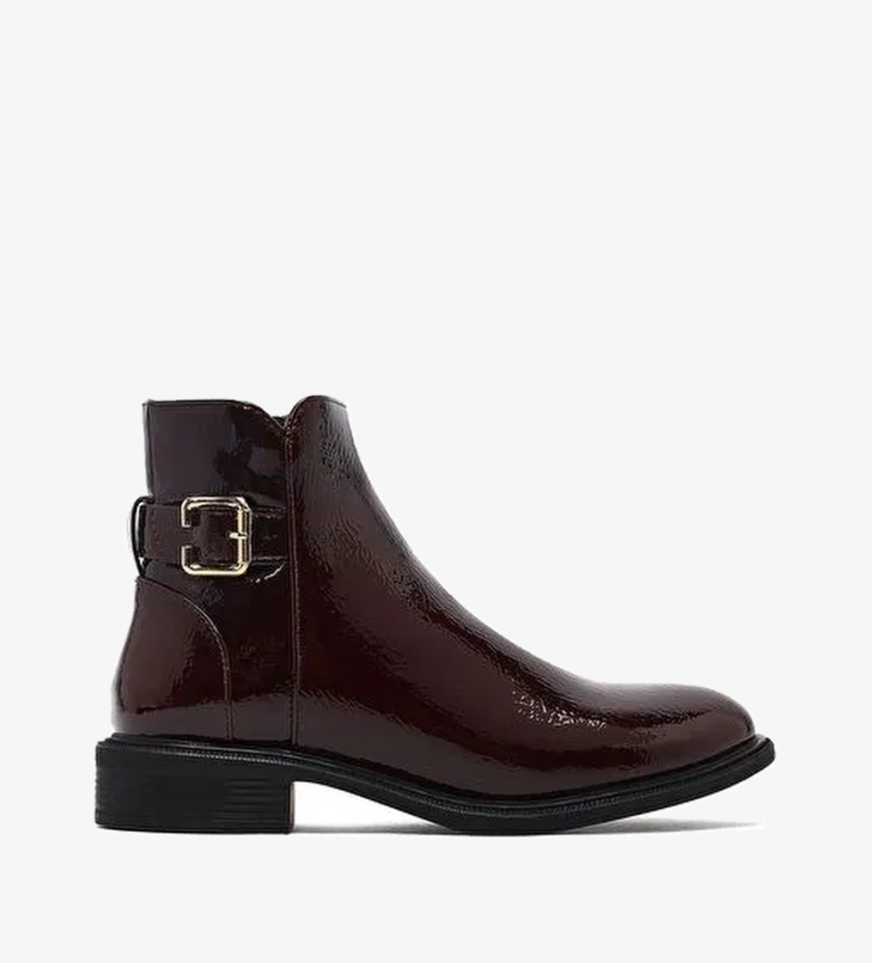 Kadın Bordo Fermuarlı Rugan Bot 25WFE400316 - Görsel 1