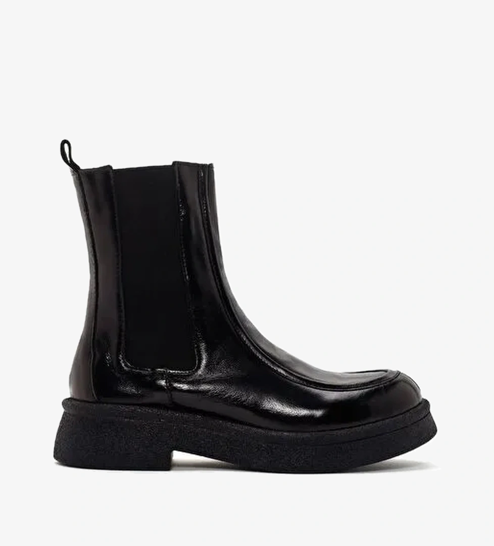 Kadın Siyah Rugan Deri Chelsea Bot 25WFD290316 - Görsel 1