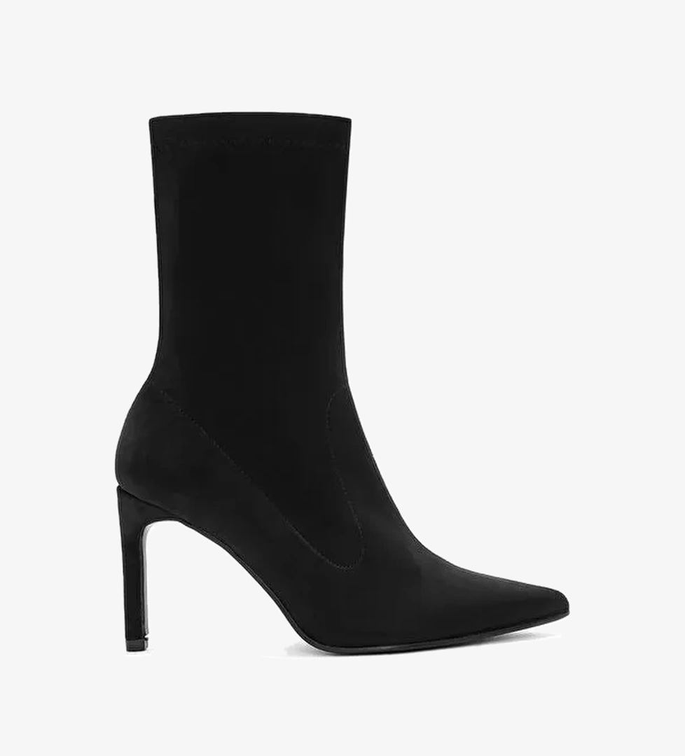 Kadın Siyah Streç İnce Topuklu Bot 25AFD40026F - Görsel 1