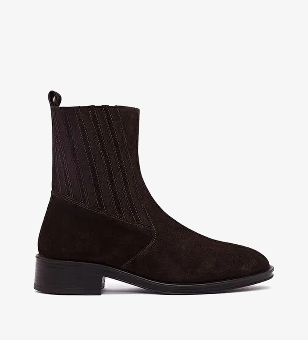 Kadın Kahverengi Süet Deri Chelsea Bot 25WFD510910 - Görsel 1