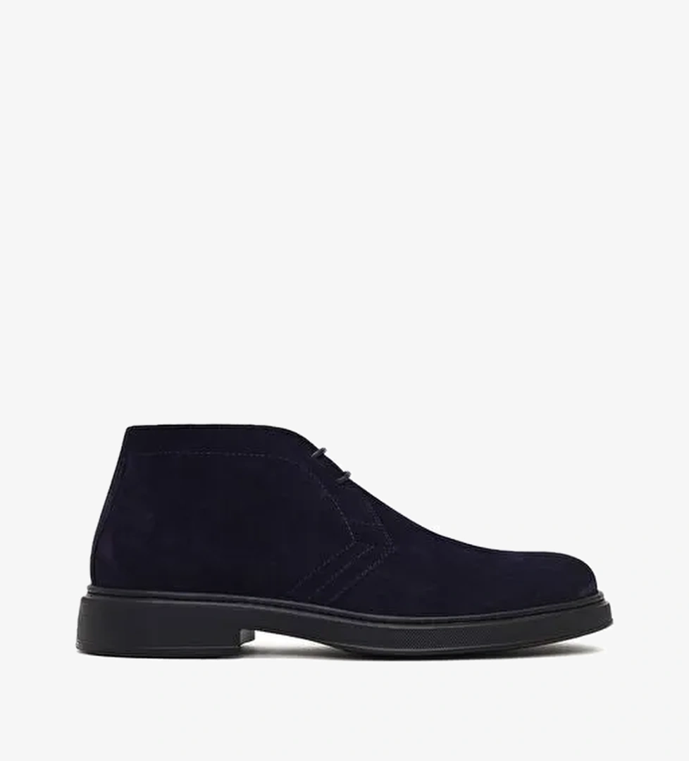Erkek Lacivert Bağcıklı Süet Deri Bot 25WFD633210 - Görsel 1