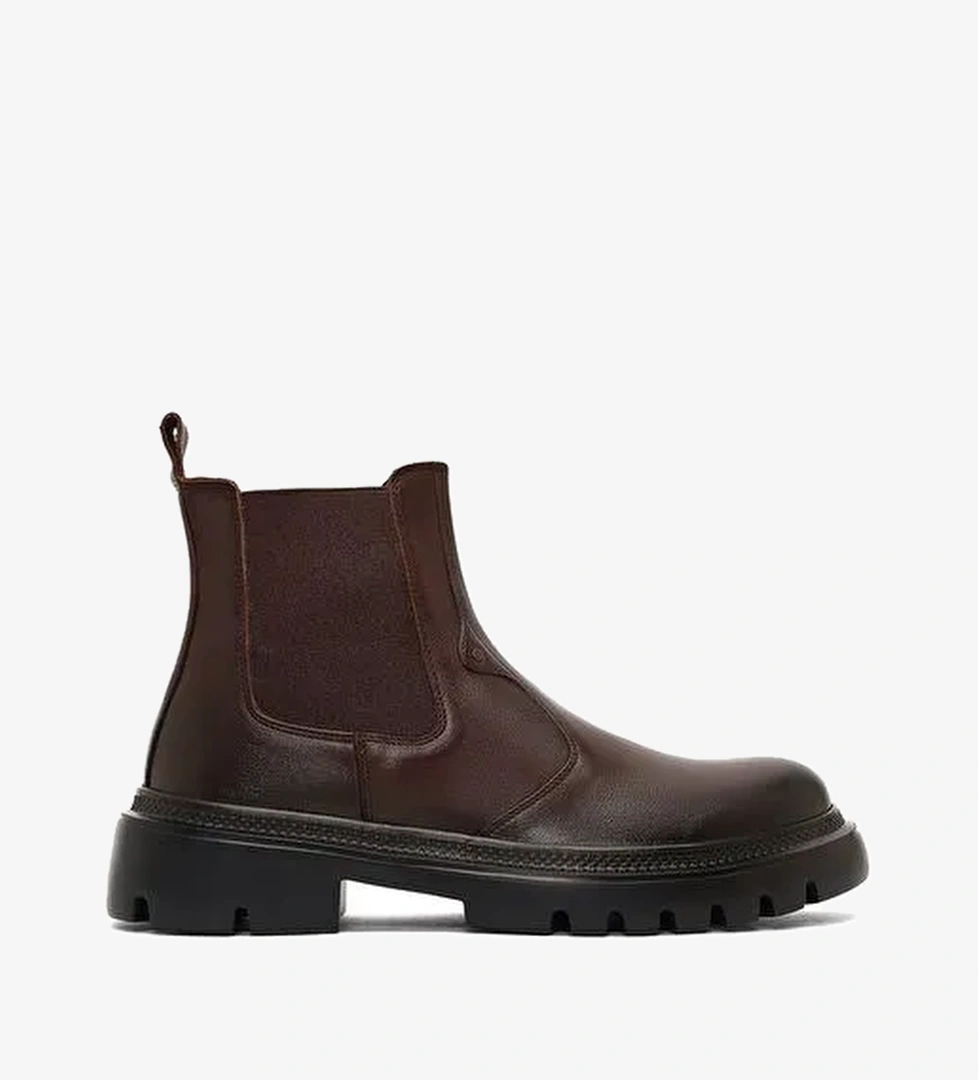 Erkek Kahverengi Deri Chelsea Bot 25WFD701818 - Görsel 1