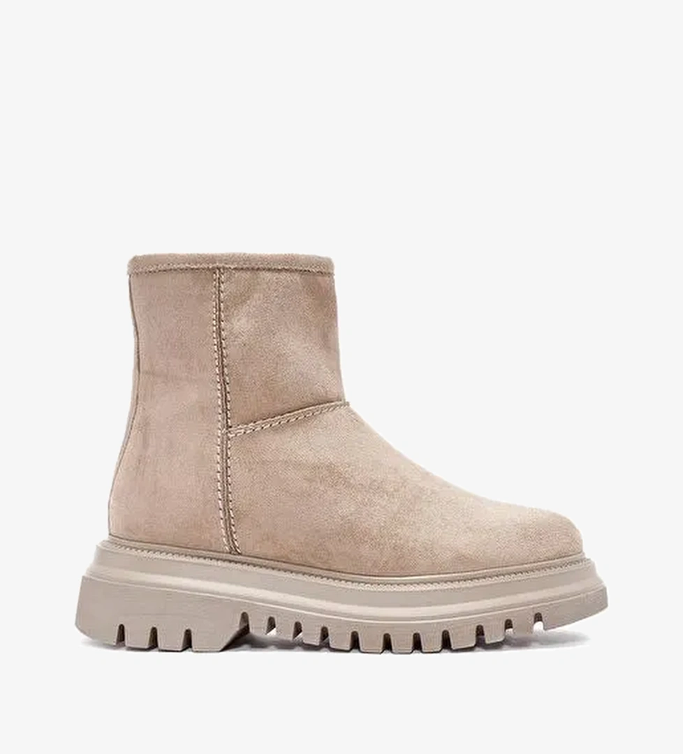 Kadın Bej Fermuarlı Süet Bot 25WFE250110 - Görsel 1