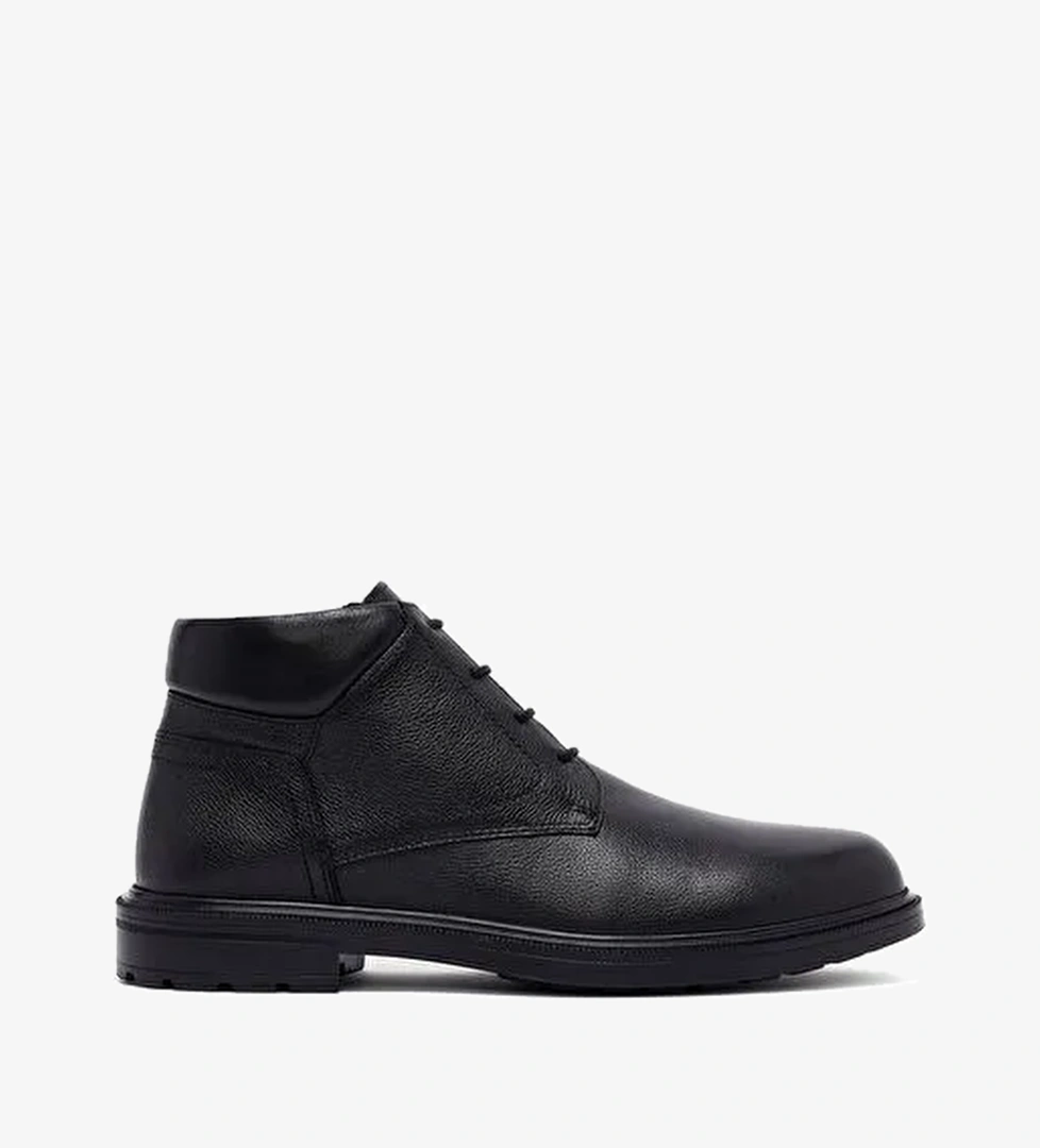 Erkek Siyah Fermuarlı Deri Bot 25WFD7100FT