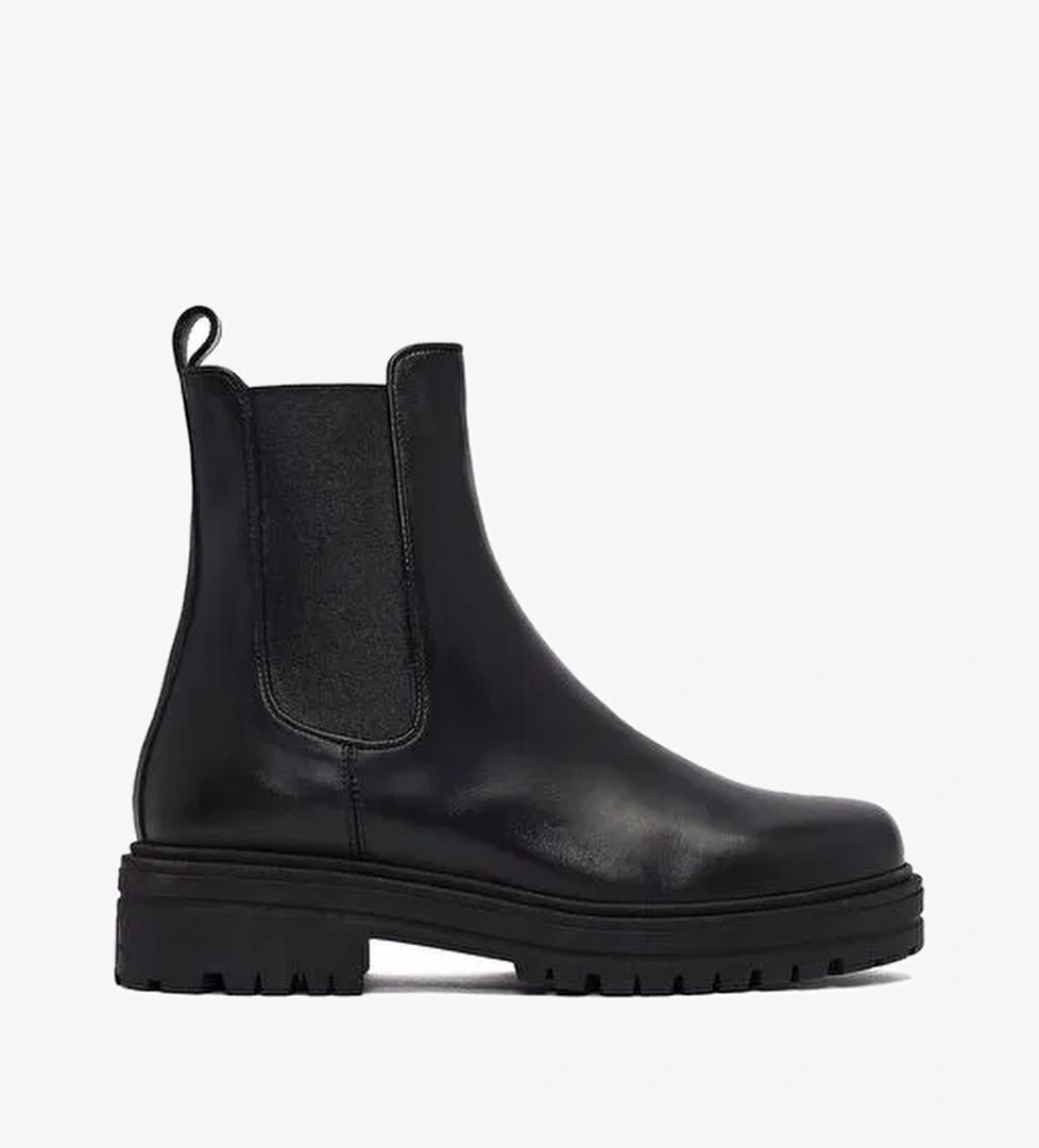 Kadın Siyah Deri Chelsea Bot 25WFD110718 - Görsel 1