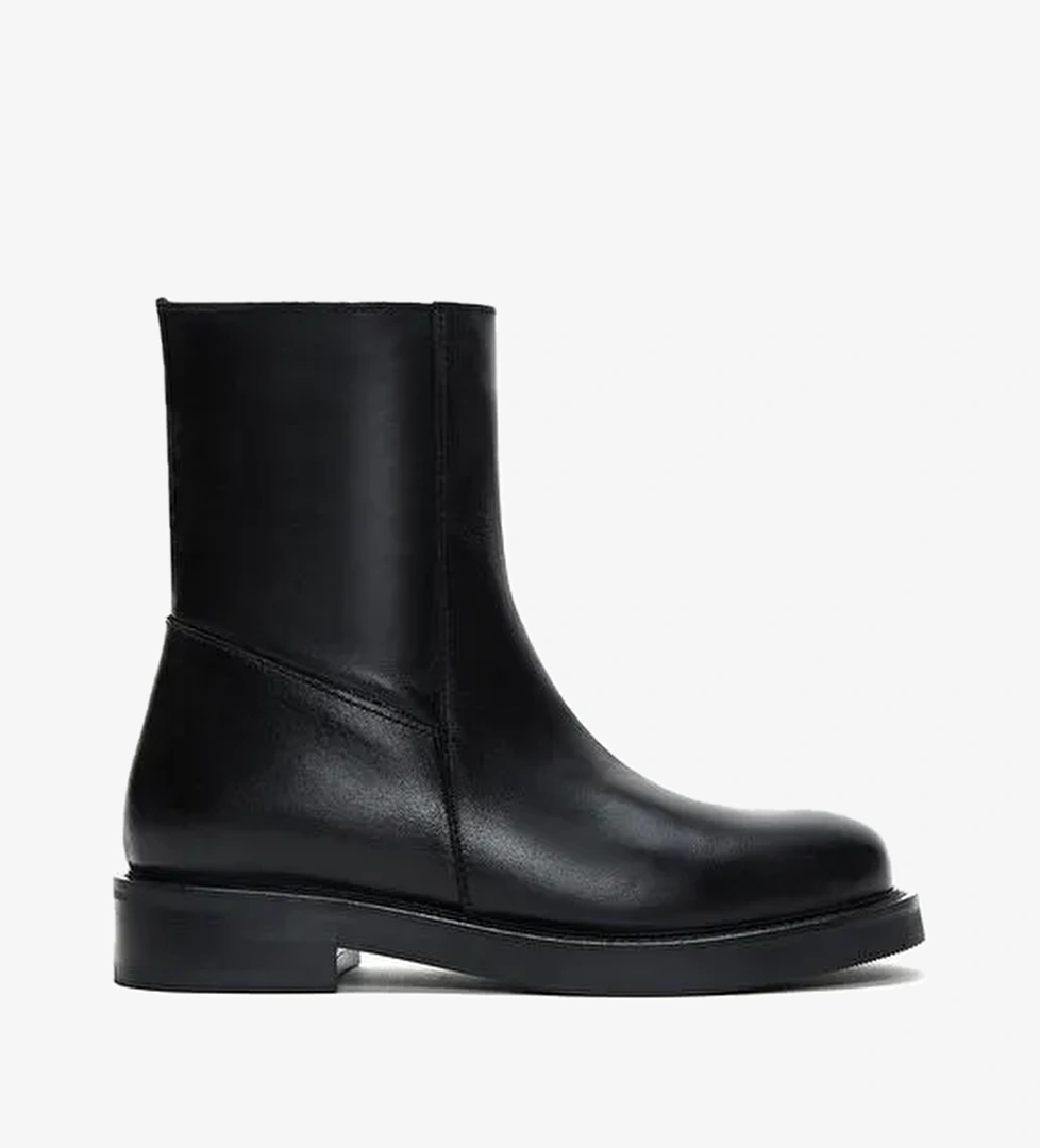 Kadın Siyah Fermuarlı Deri Bot 25WFD180518 - Görsel 1