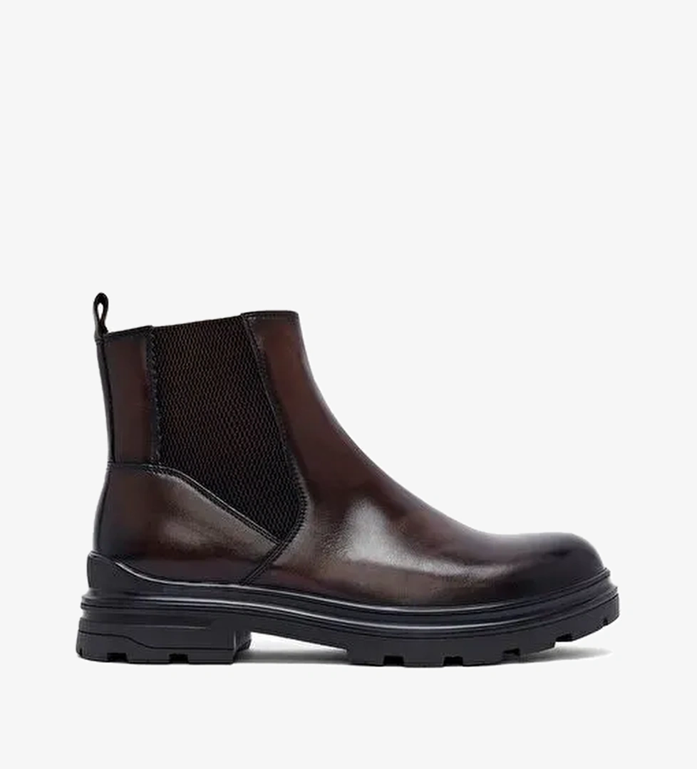 Erkek Kahverengi Deri Chelsea Bot 25WFD692818 - Görsel 1