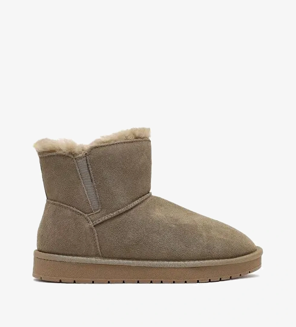 Kadın Vizon Süet Deri Teddy Bot 25WFD478110 - Görsel 1