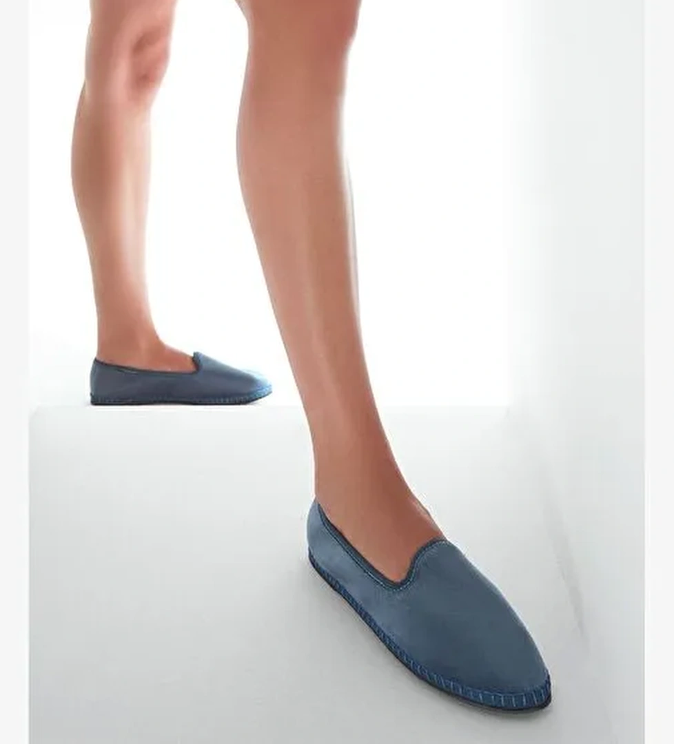 Kadın Mavi Kumaş Loafer 25AFD20546F - Görsel 1