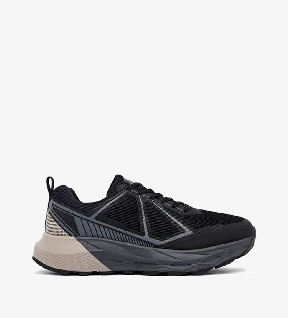 Derimod Dry Erkek Siyah Bağcıklı Kalın Tabanlı Kumaş Sneaker 25WFD690214 - Görsel 1