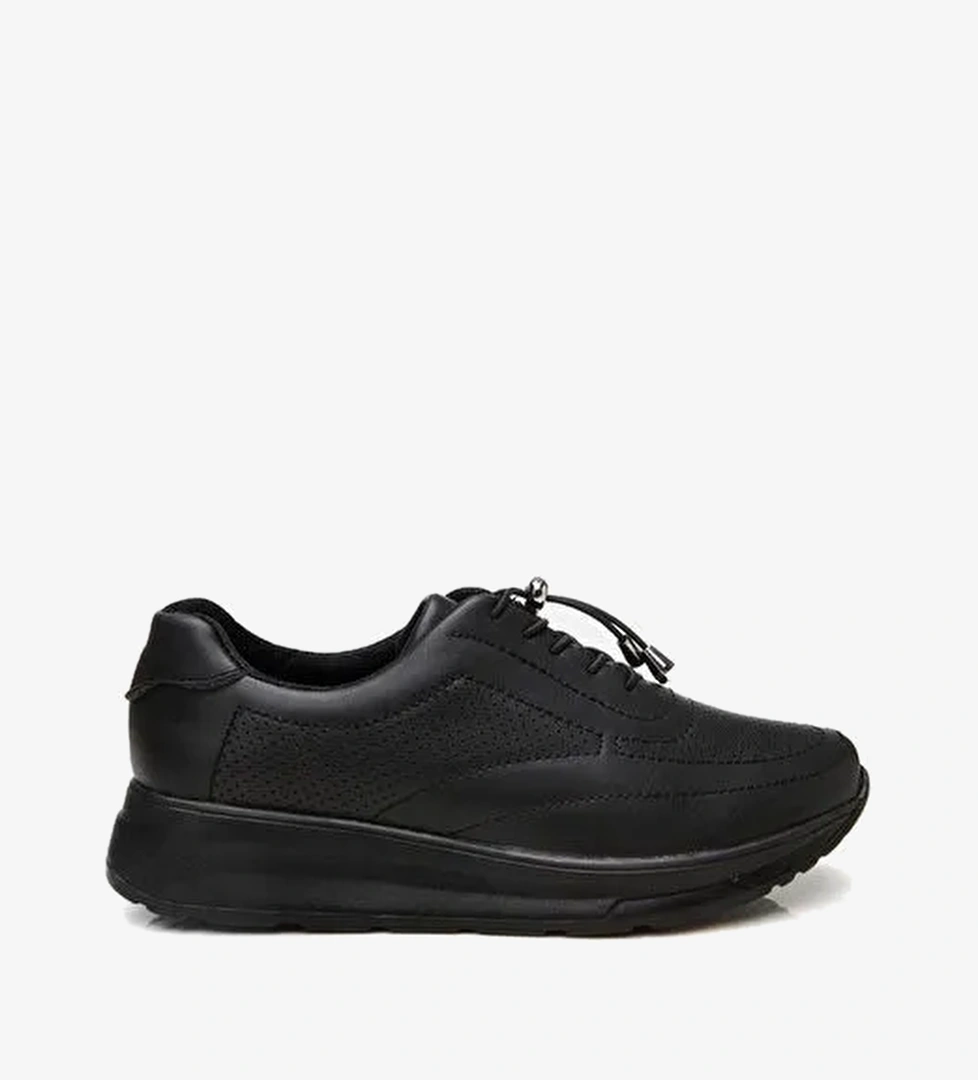 Kadın Siyah Kalın Tabanlı Spor Ayakkabı - Görsel 1