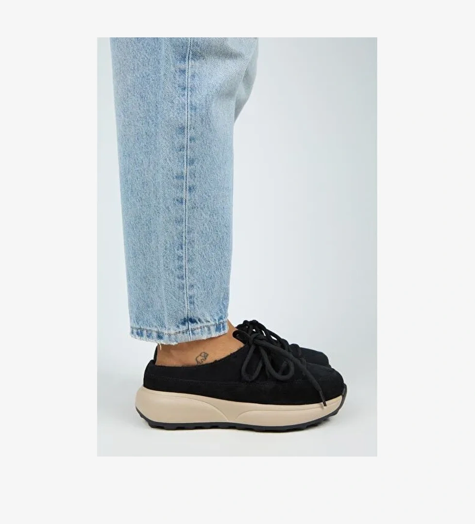 Manijero Koralia Kadın Hakiki Deri Sabo Siyah Terlik - Görsel 1