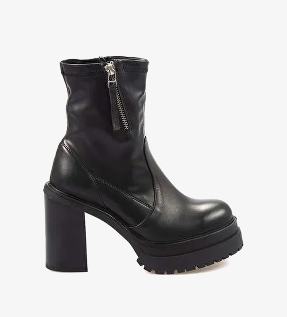 Kemal Tanca Hakiki Deri Kadın Topuklu Bot 7009 - Görsel 1