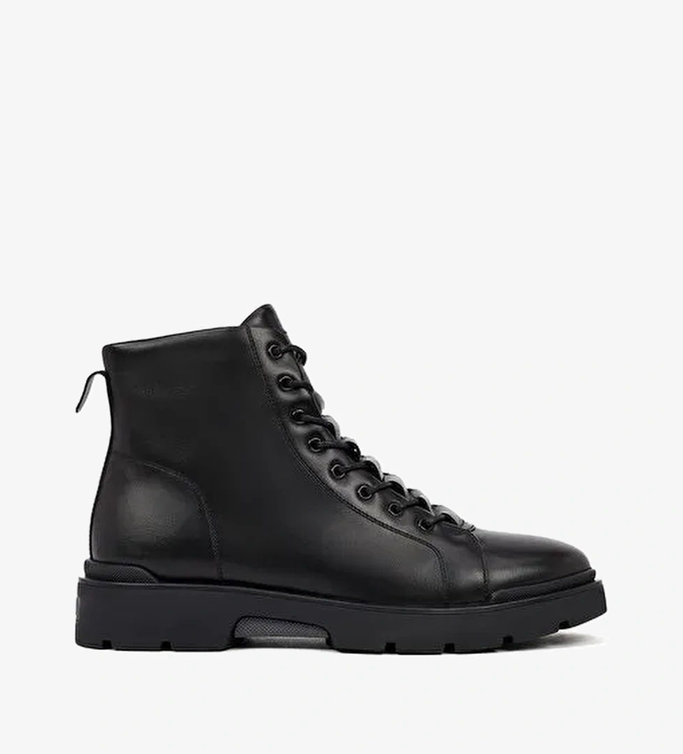 Erkek Siyah Fermuarlı Deri Casual Bot 25WFD695818 - Görsel 1