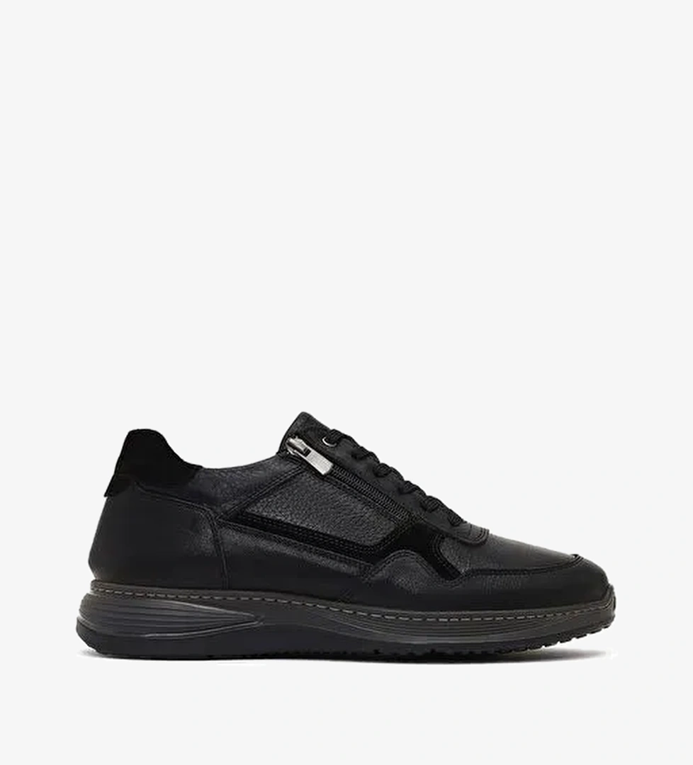 Erkek Siyah Bağcıklı Deri Casual Ayakkabı 25WFD674514 - Görsel 1