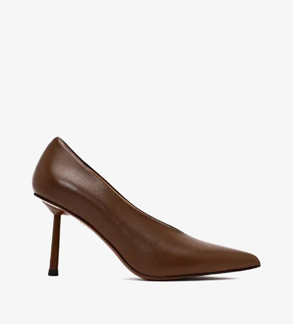 Kadın Kahverengi İnce Topuklu Deri Stiletto 25AFD100618 - Görsel 1