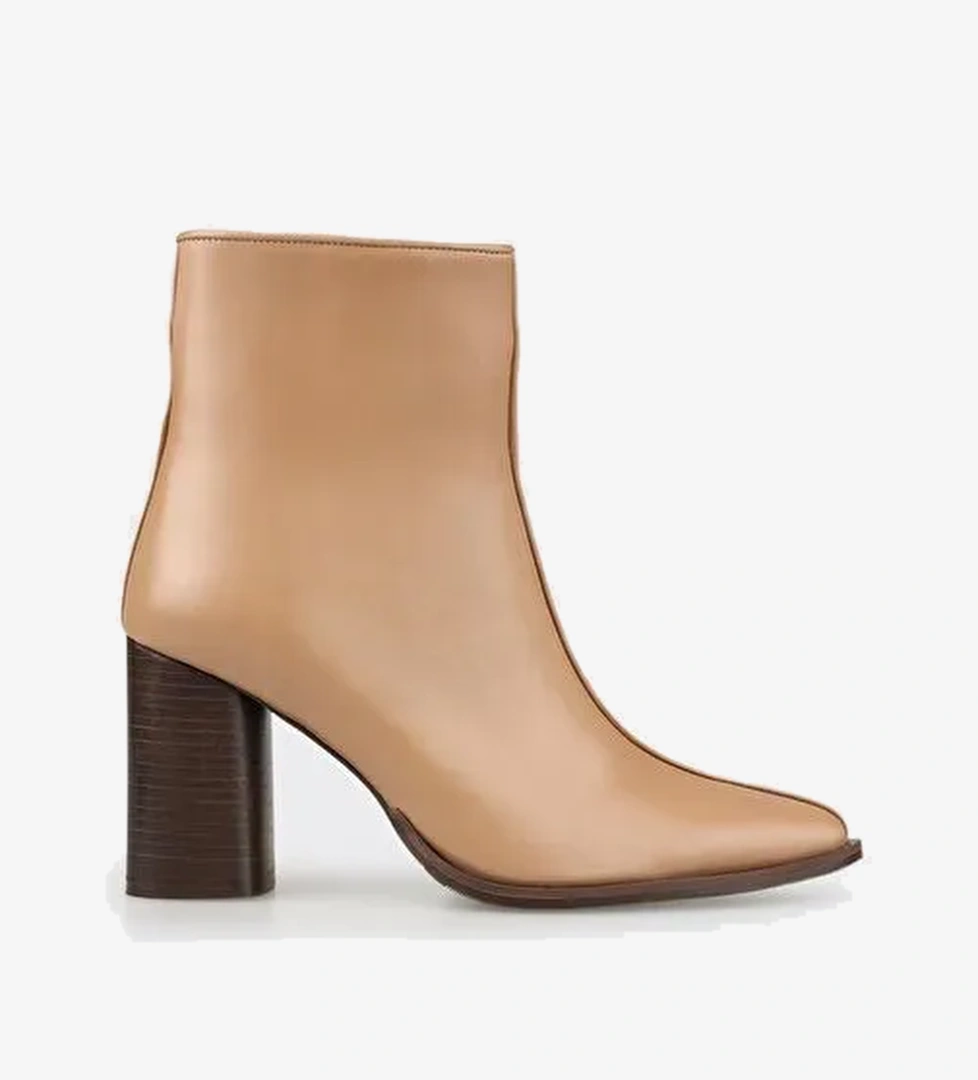 Naturel Deri Kadın Klasik Bot - Görsel 1