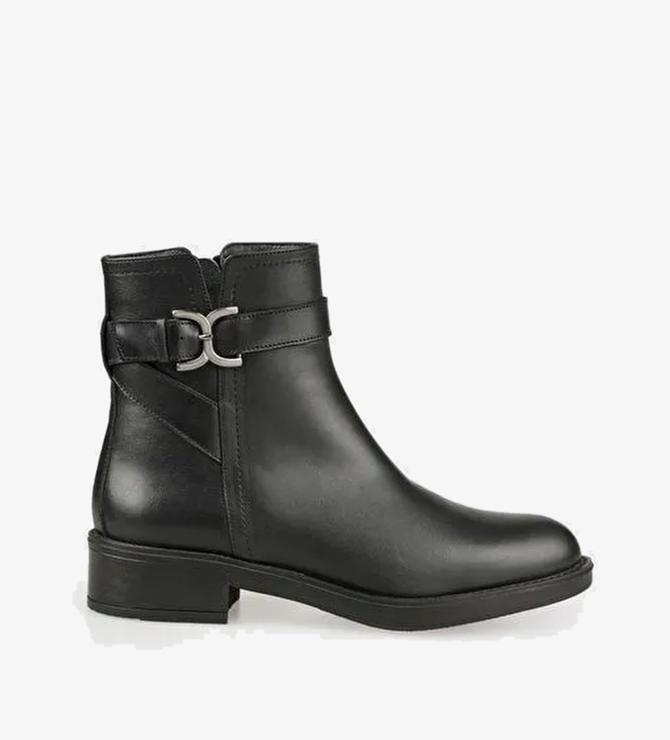 Siyah Deri Kadın Günlük Bot - Görsel 1