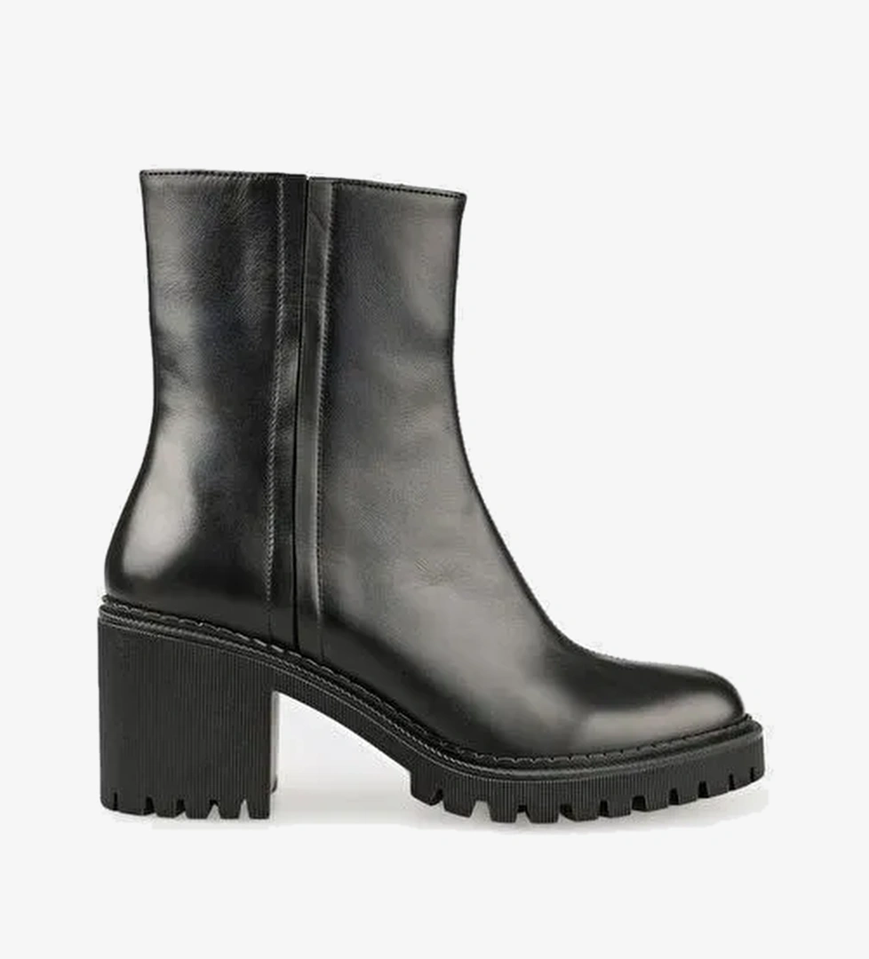 Siyah Deri Kadın Günlük Bot - Görsel 1