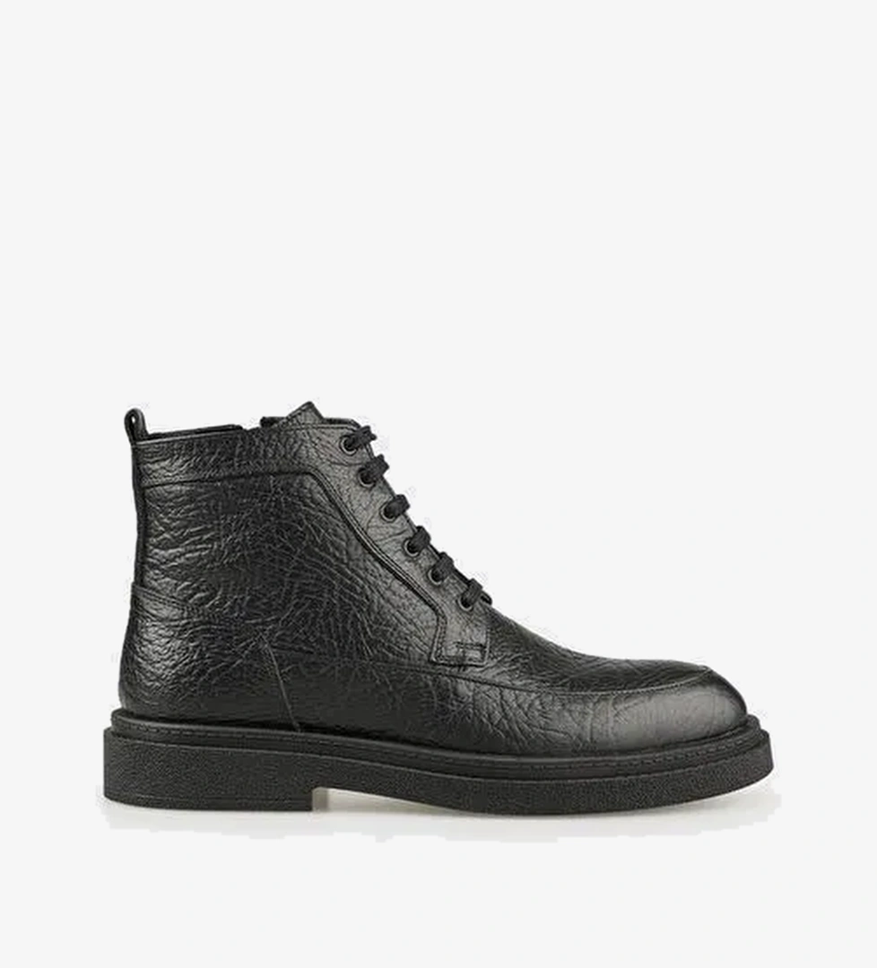 Siyah Deri Erkek Günlük Bot - Görsel 1