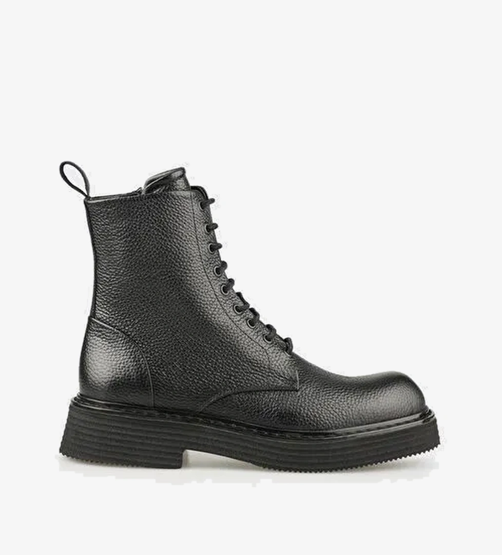 Siyah Deri Erkek Günlük Bot - Görsel 1