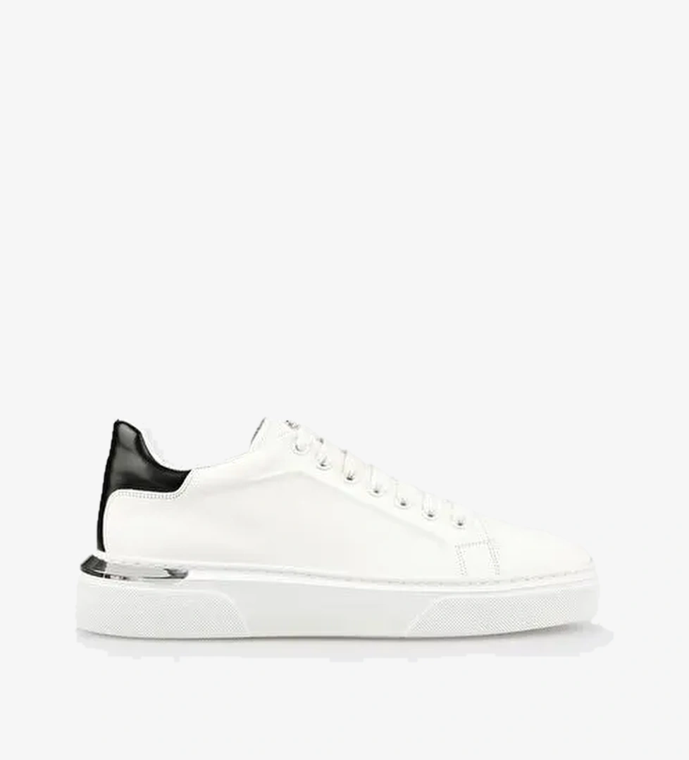 Beyaz Deri Erkek Spor Ayakkabı - Görsel 1