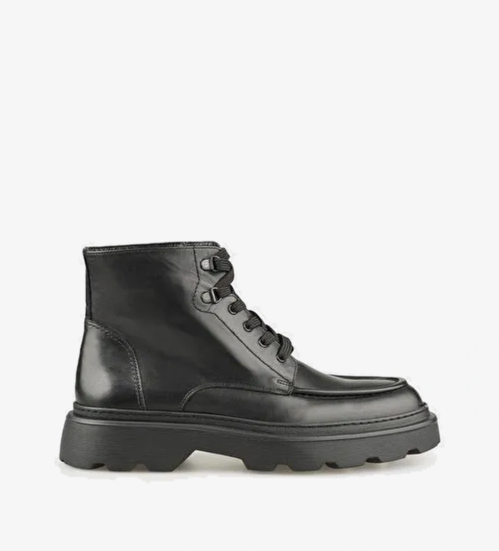 Siyah Deri Erkek Günlük Bot - Görsel 1