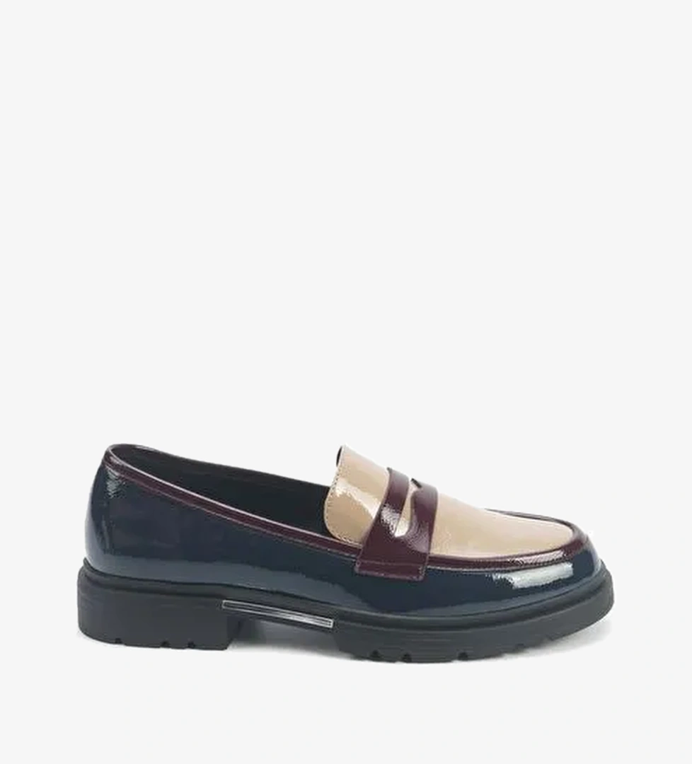 POPUP 5PR Lacivert Kadın Loafer - Görsel 1
