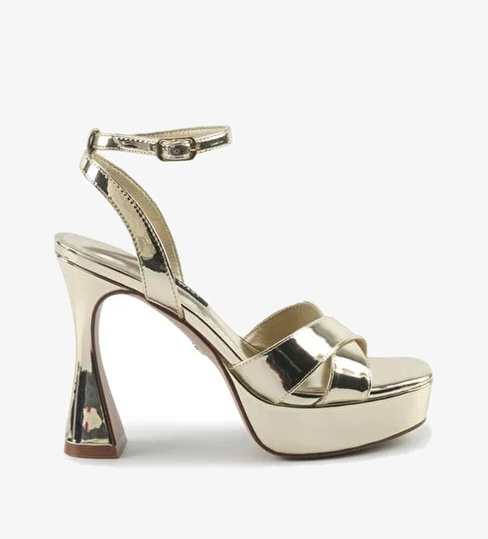 VENEZA 5PR Altın Kadın Topuklu Sandalet - Görsel 1