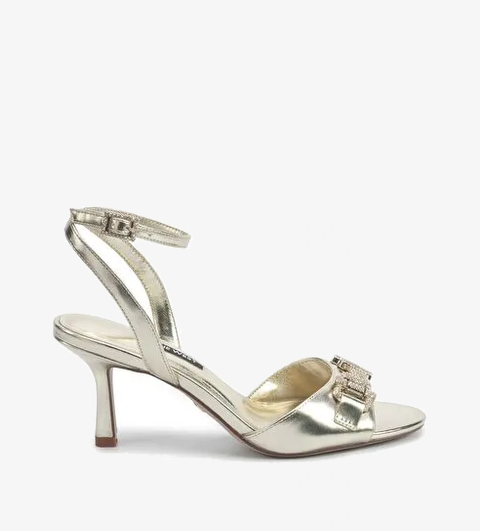 GILLA 5PR Altın Kadın Topuklu Sandalet - Görsel 1