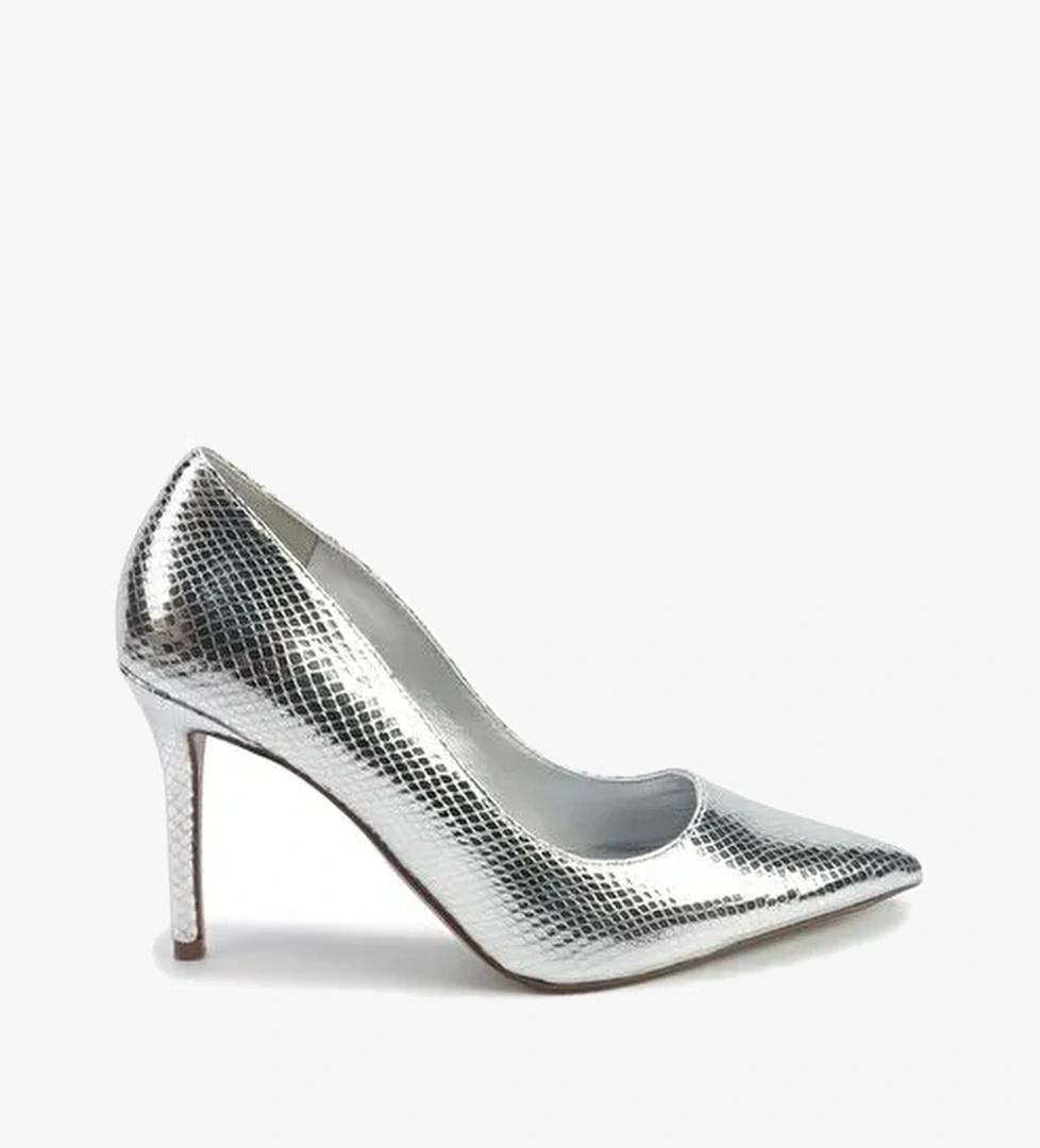 JULIANA3 5PR Gümüş Kadın Topuklu Ayakkabı - Görsel 1