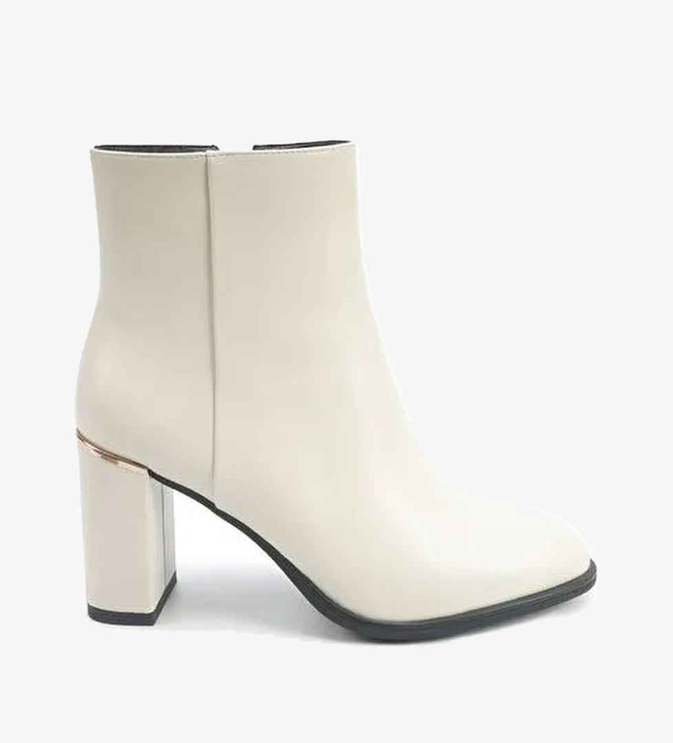 OLGA 5PR KIRIK BEYAZ Kadın Topuklu Bot - Görsel 1