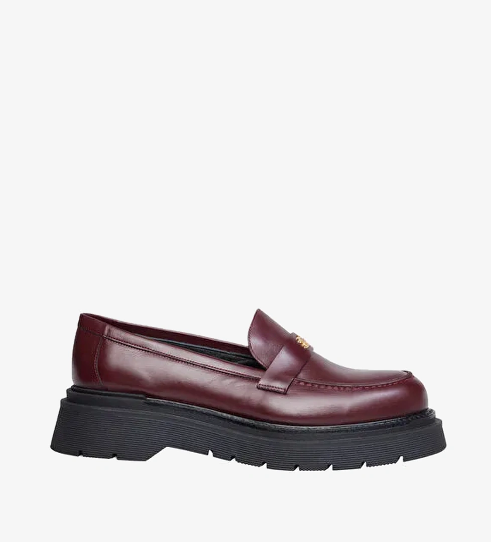 Ted Baker Bordo Kadın Deri Loafer Z10109 - Görsel 1