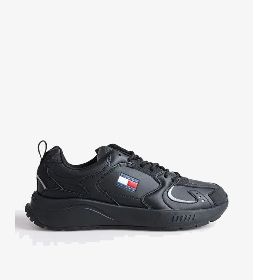 Tommy Hilfiger Siyah Erkek Sneaker TJM RUNNER LEATHER - Görsel 1