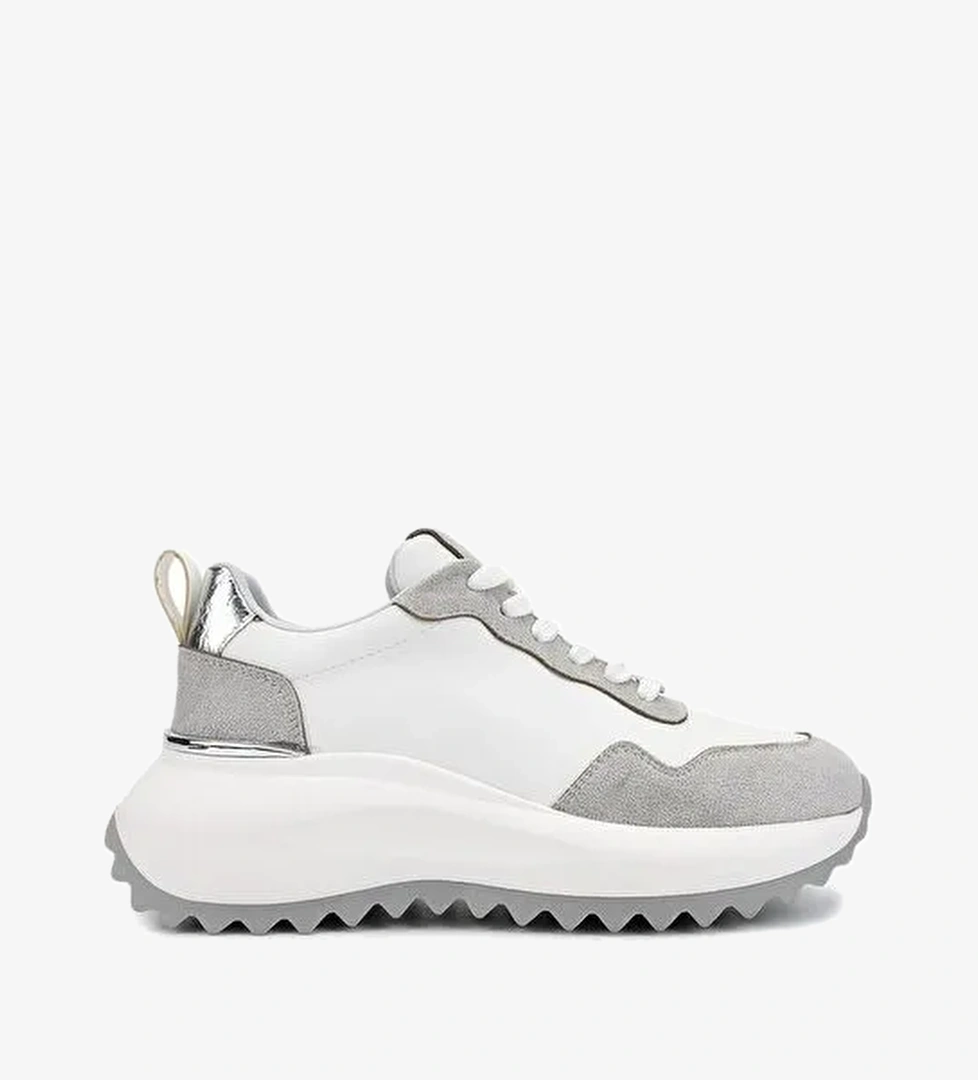 Tamer Tanca Kadın Suni Deri Beyaz/Gri/Lame Sneakers & Spor Ayakkabı - Görsel 1