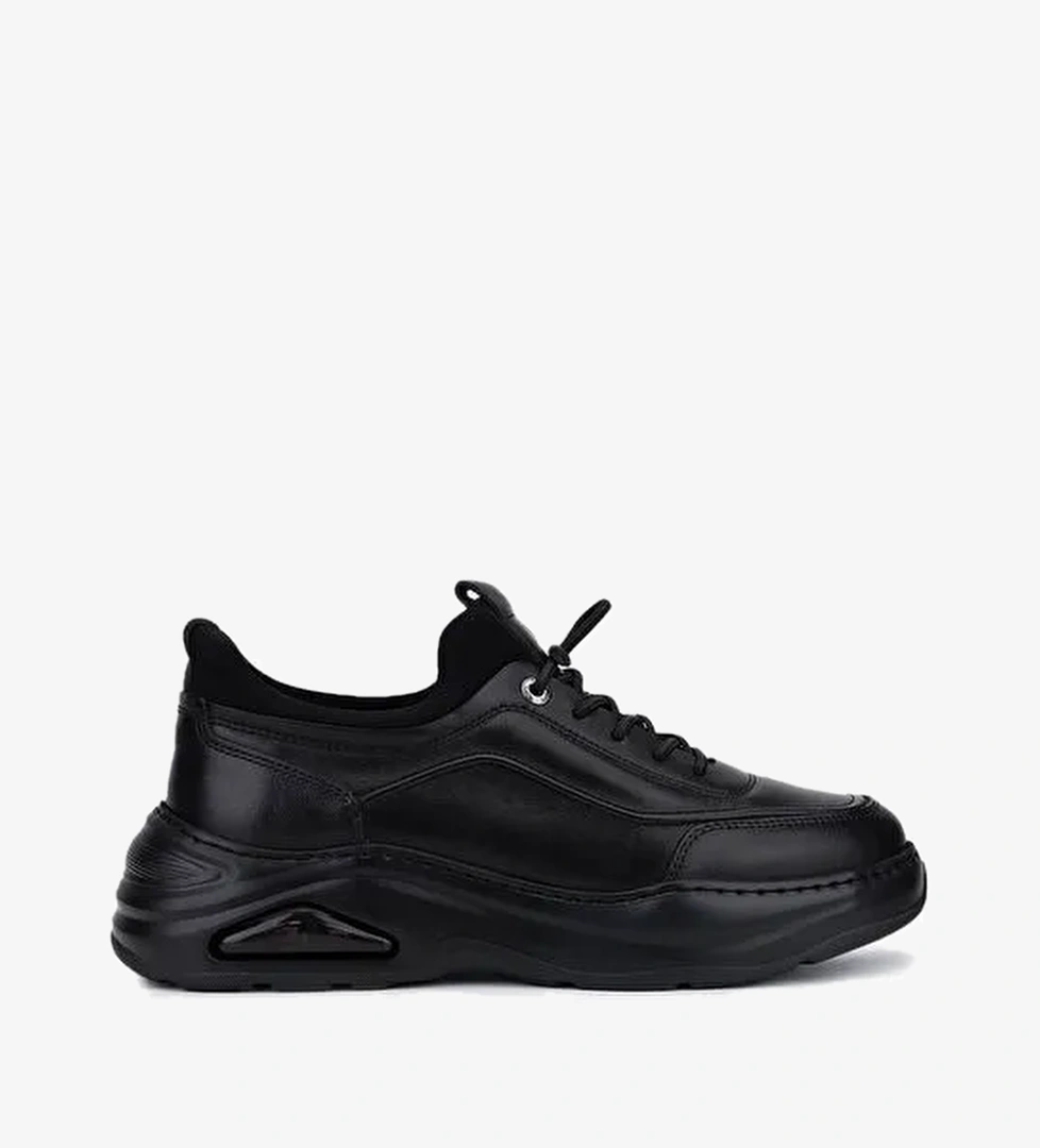 Tamer Tanca Erkek Hakiki Deri Siyah Sneakers & Spor Ayakkabı - Görsel 1