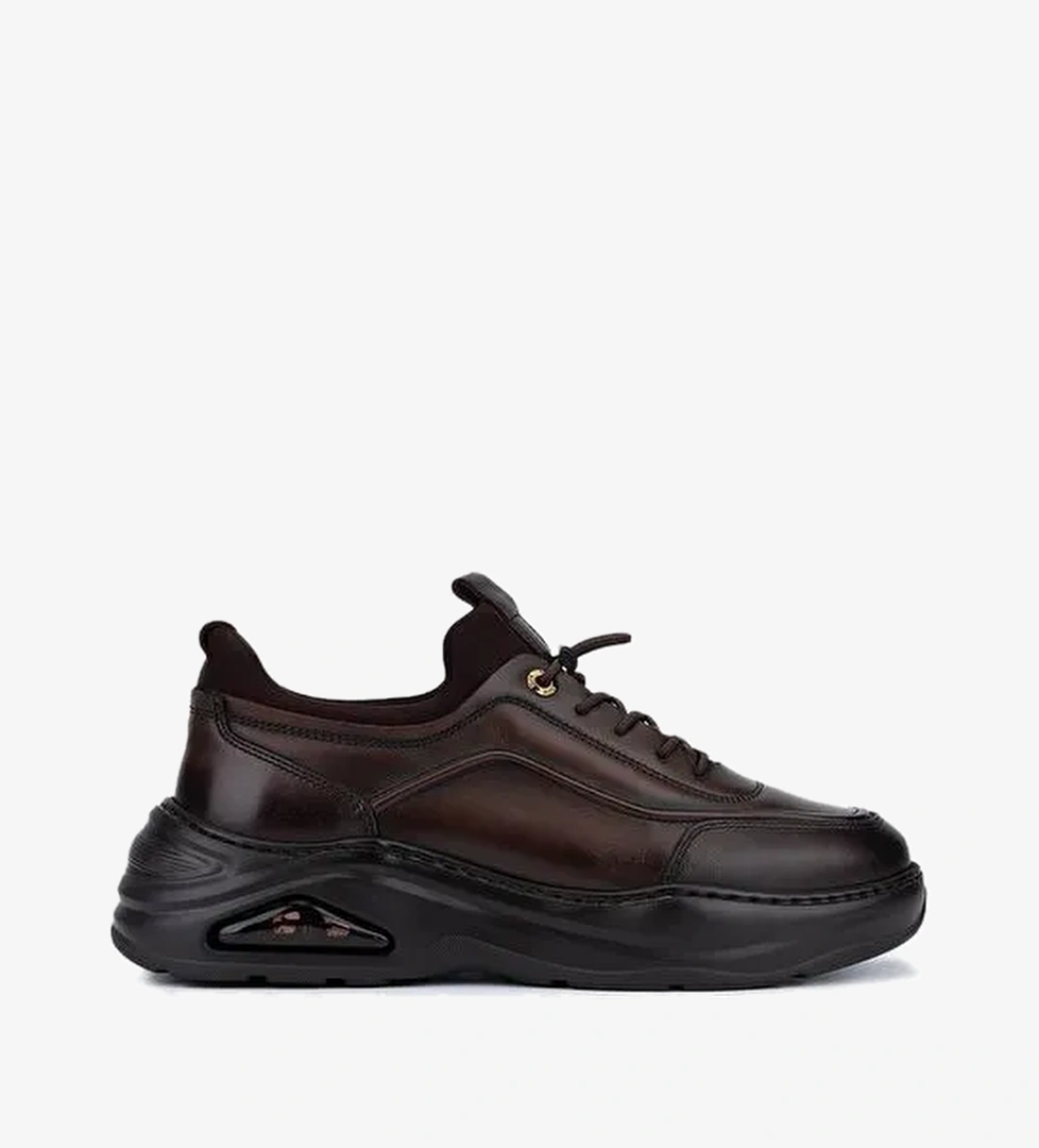 Tamer Tanca Erkek Hakiki Deri Kahve Sneakers & Spor Ayakkabı - Görsel 1