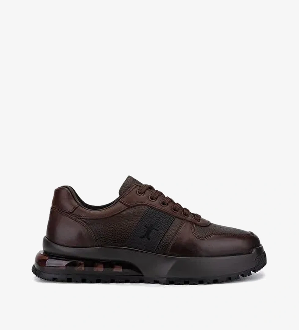Tamer Tanca Erkek Hakiki Deri Kahverengi Sneakers & Spor Ayakkabı - Görsel 1
