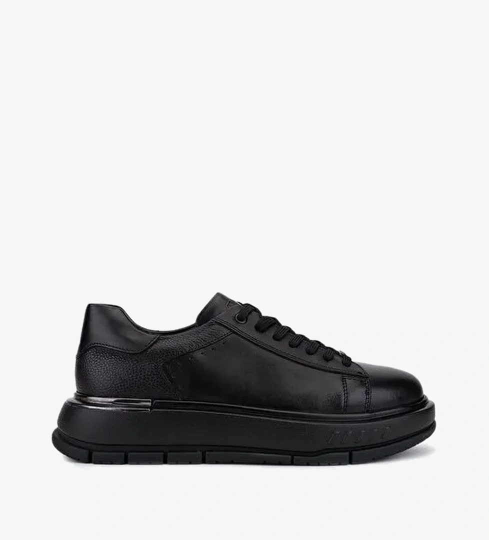 Tamer Tanca Erkek Hakiki Deri Siyah Sneakers & Spor Ayakkabı - Görsel 1