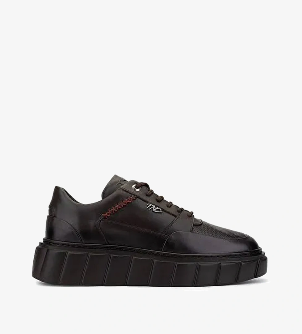 Tamer Tanca Erkek Hakiki Deri Kahverengi Sneakers & Spor Ayakkabı - Görsel 1