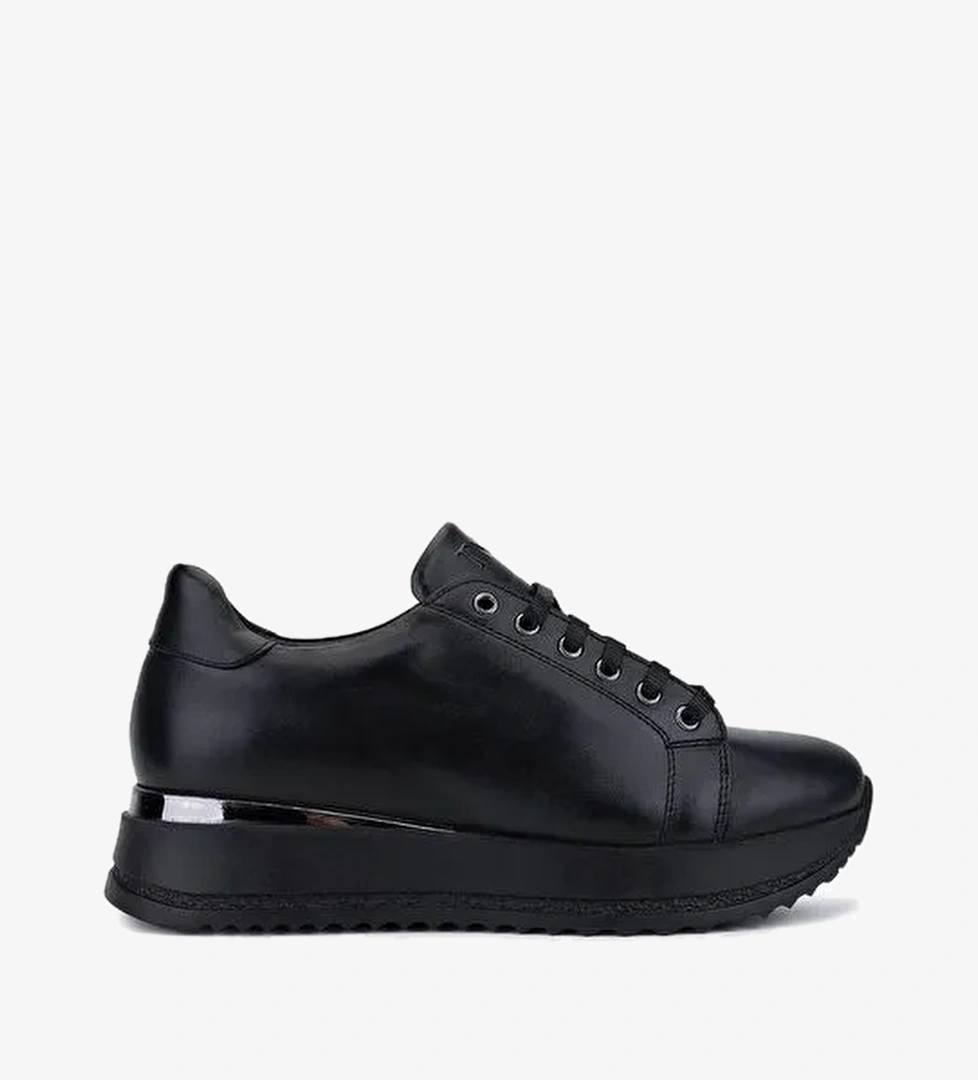 Tamer Tanca Kadın Siyah Hakiki Deri Sneakers & Spor Ayakkabı - Görsel 1