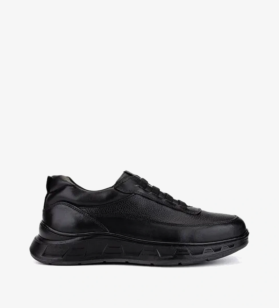 Tamer Tanca Erkek Hakiki Deri Siyah Sneakers & Spor Ayakkabı - Görsel 1