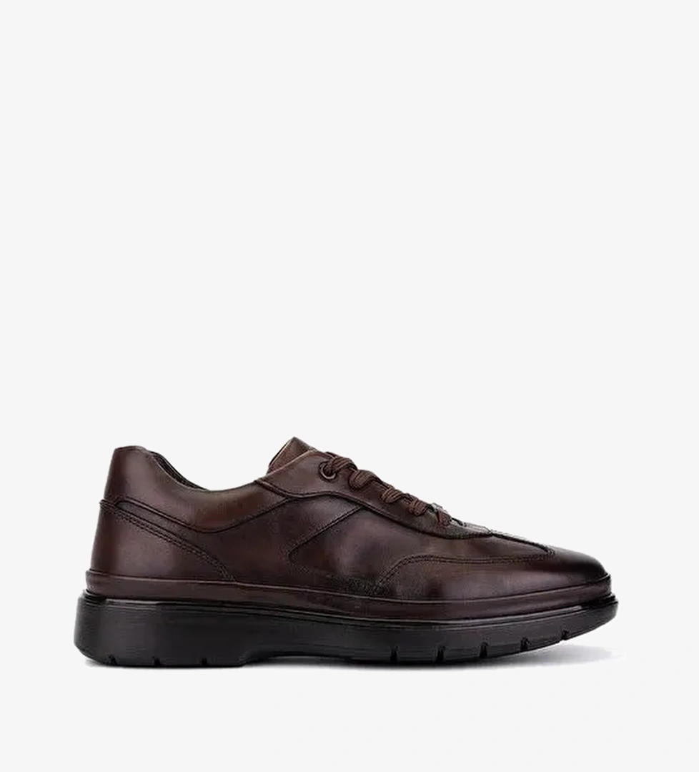 Tamer Tanca Erkek Hakiki Deri Kahverengi Casual Ayakkabı - Görsel 1