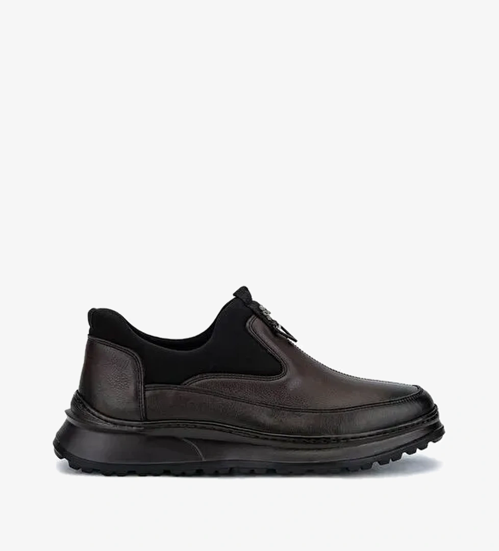 Tamer Tanca Erkek Hakiki Deri Kahverengi Casual Ayakkabı - Görsel 1